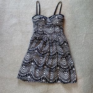 American Rag flare dress in black/white medium
